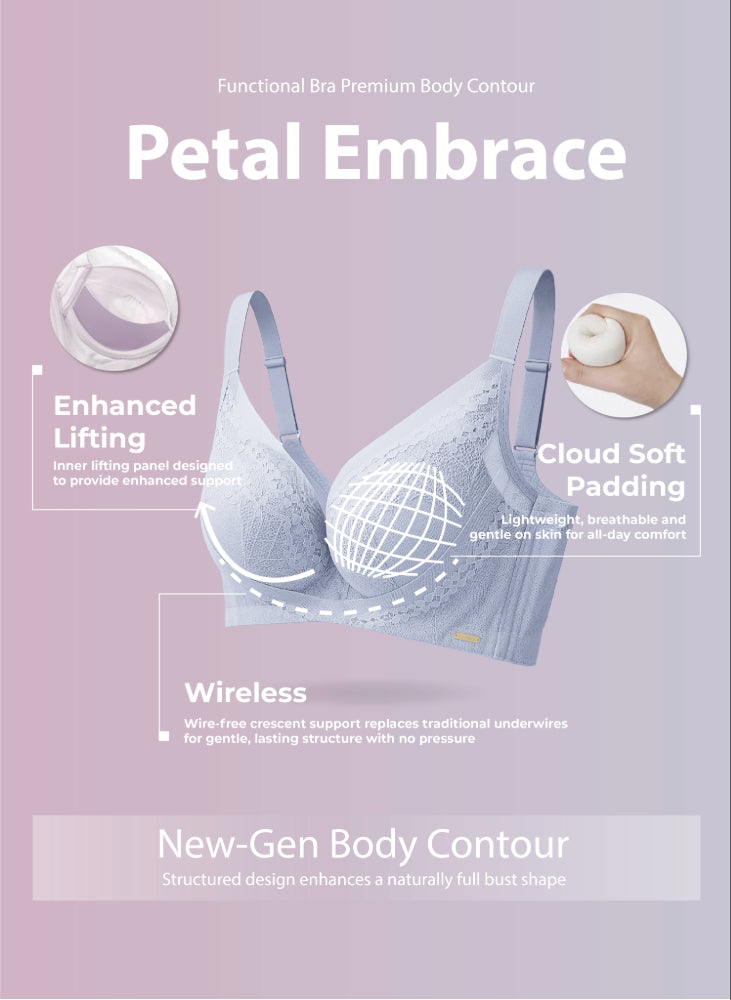 Petal Embrace Wireless Push Up Demi Bra