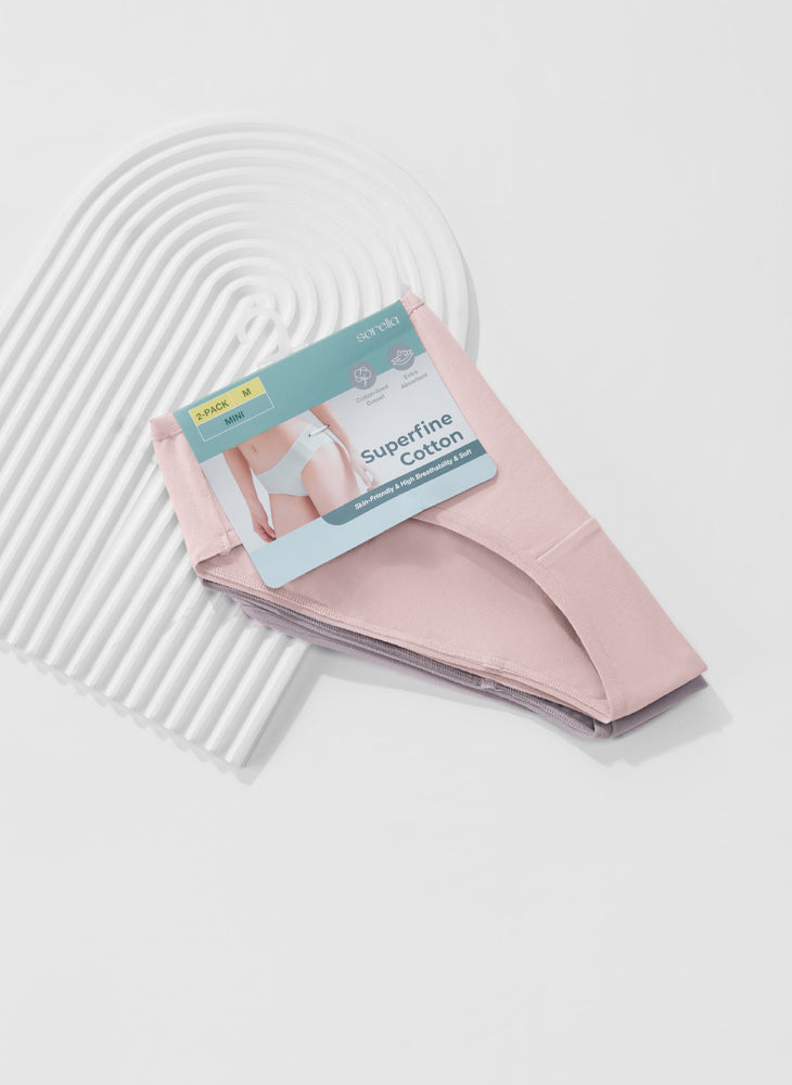 Superfine Cotton 2 in 1 Pack Mini Panty