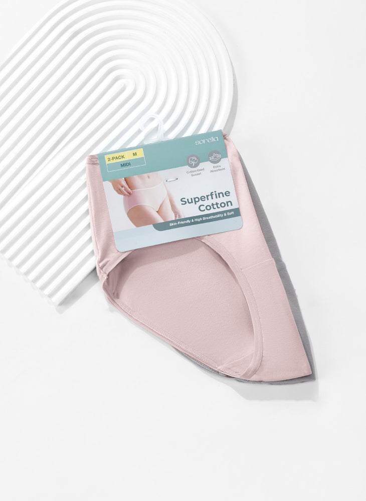 Superfine Cotton 2 in 1 Pack Midi Panty