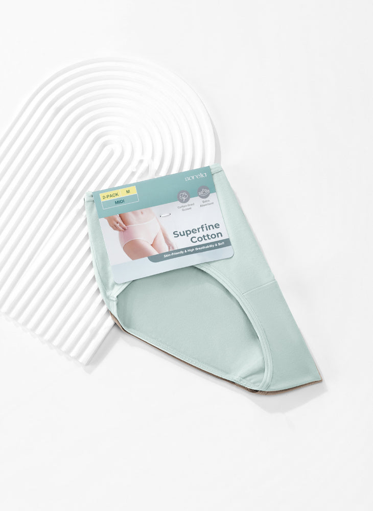 Superfine Cotton 2 in 1 Pack Midi Panty