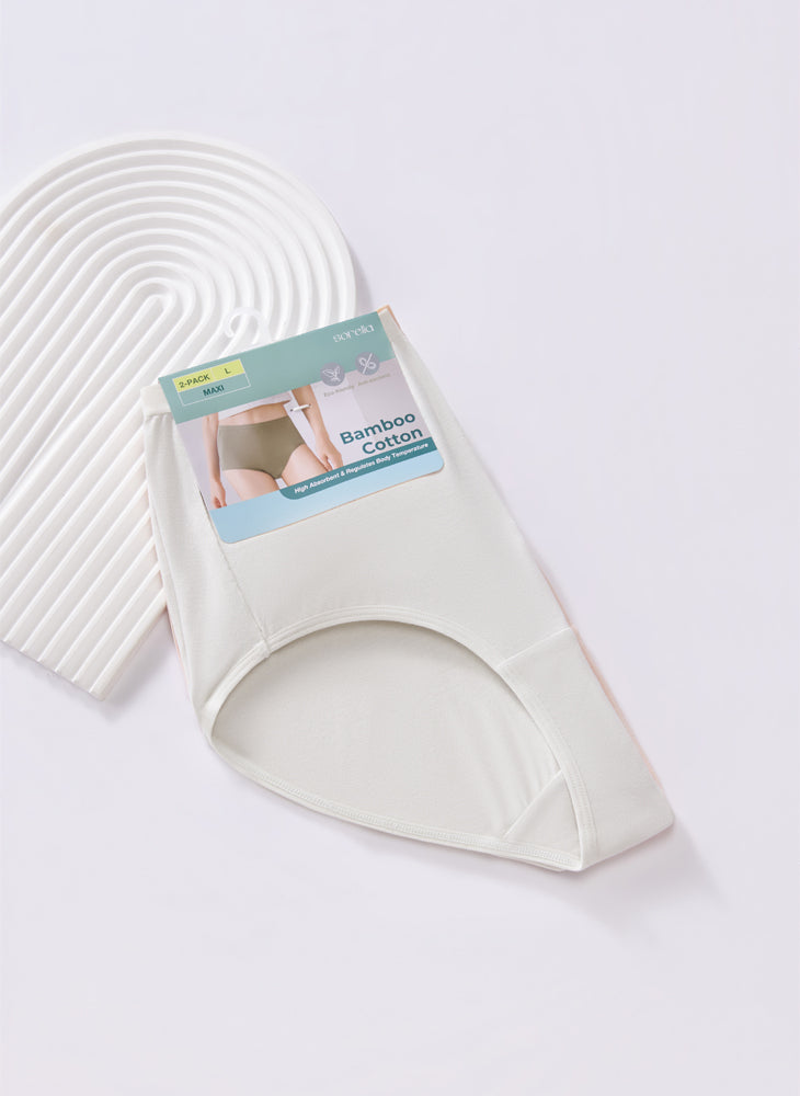 Bamboo Comfort 2-in-1 Pack Maxi Panty
