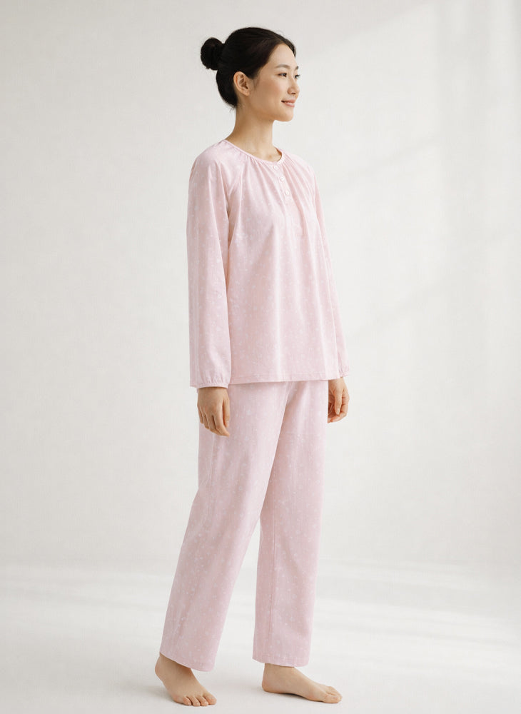 Cloud Woven Long Sleeves Top & Long Pants PJ Set