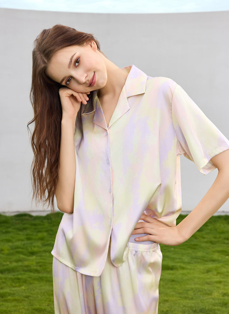 Misty Glow Short Sleeves Top & Long Pants (Clearance)