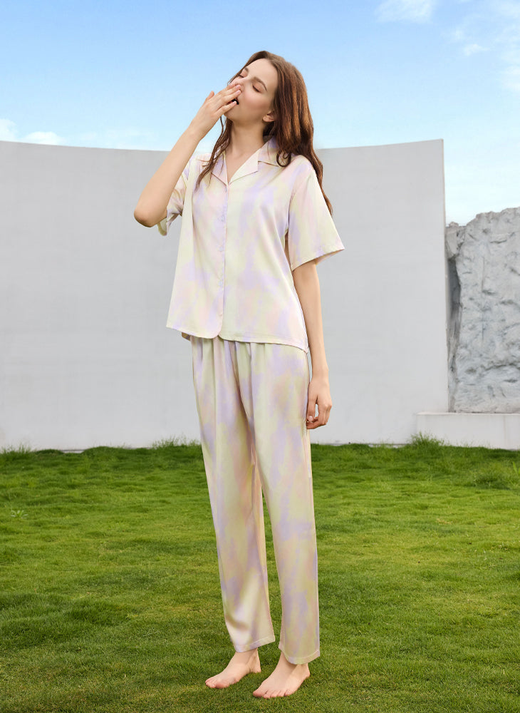 Misty Glow Short Sleeves Top & Long Pants (Clearance)