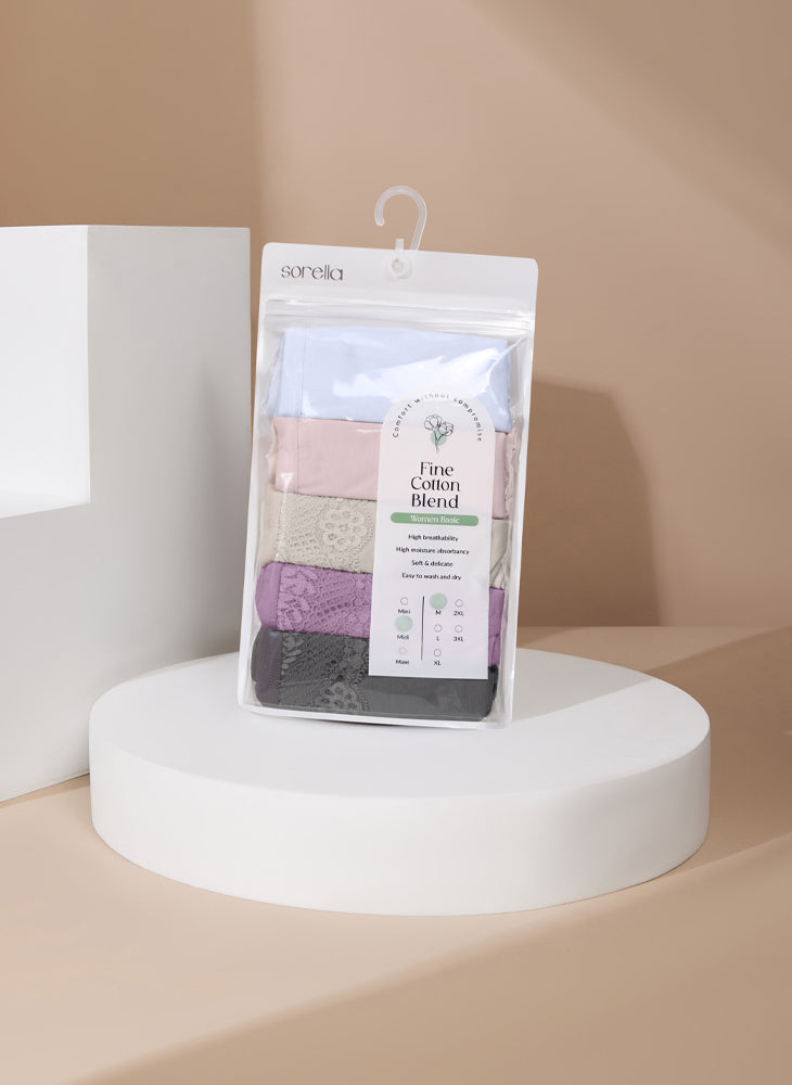 Lacey Comfort Cotton Midi Packaging Panty