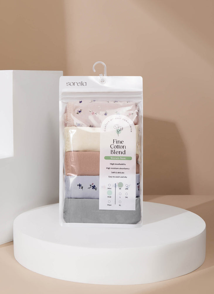 Printy Comfort Cotton Midi Packaging Panty