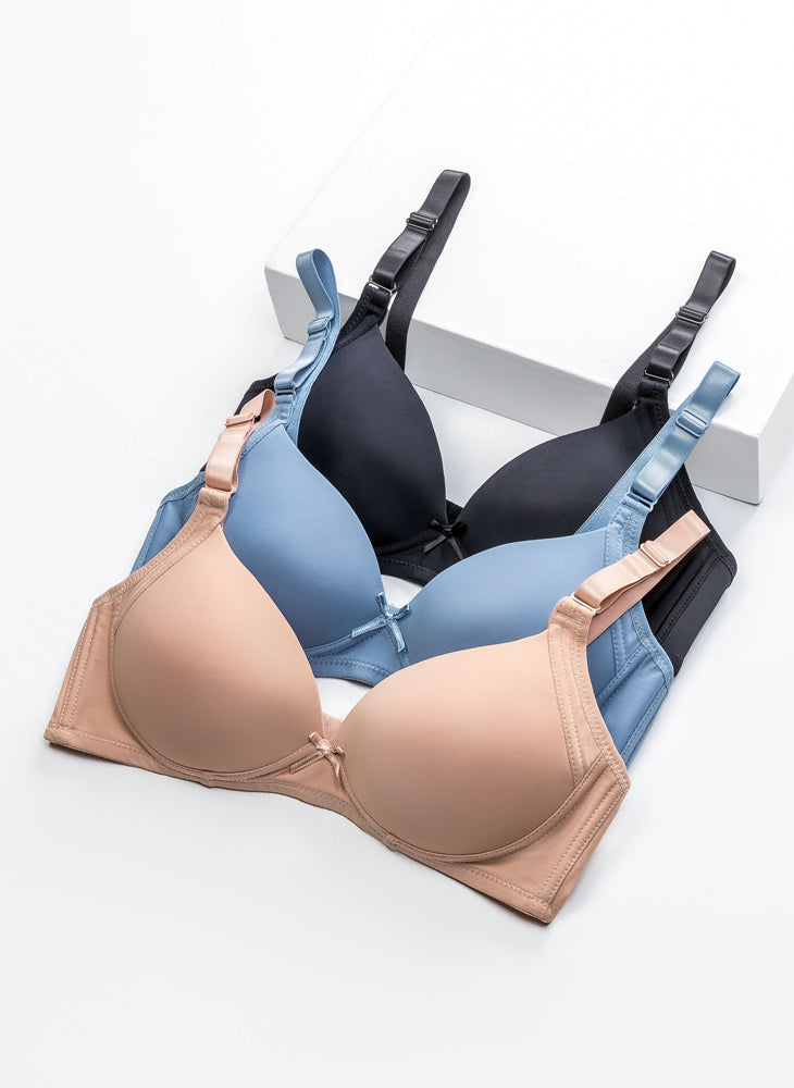 Casual Comfort Demi Cup High Panel Wireless Bra