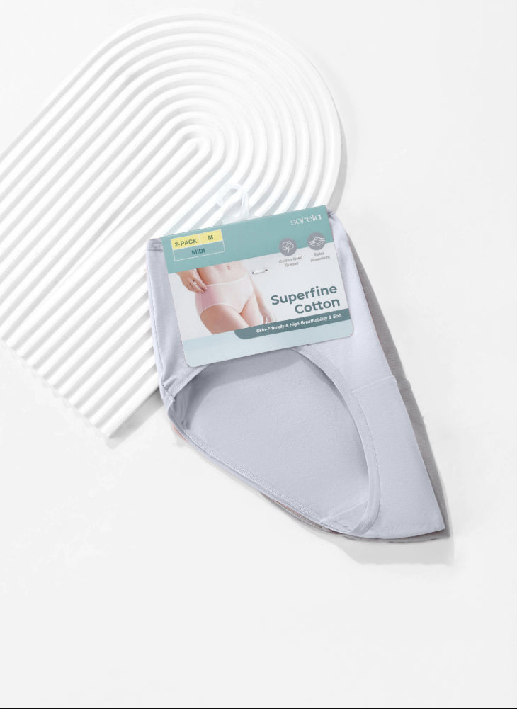 Superfine Cotton 2 in 1 Pack Midi Panty
