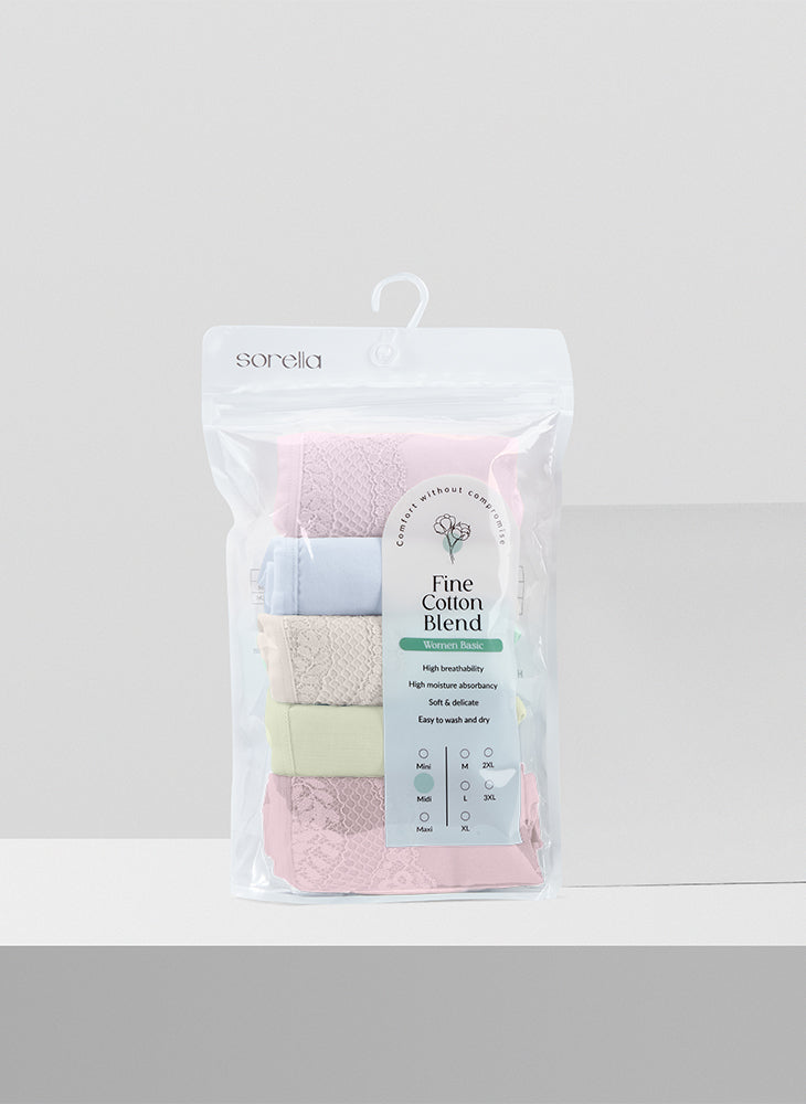 Lacey Comfort Cotton Midi Packaging Panty