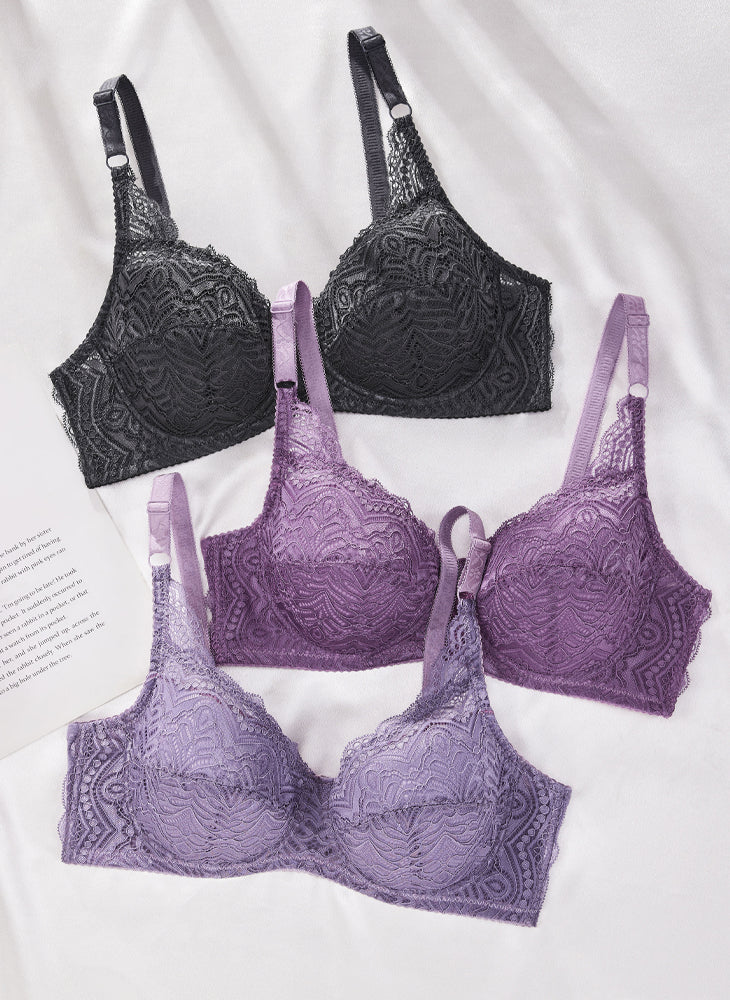 Ellevia Lacey Wire Demi Cup Lightly Padded Bra