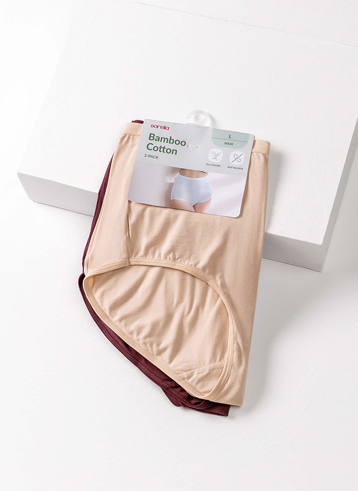 Bamboo Comfort 2-in-1 Pack Maxi Panty