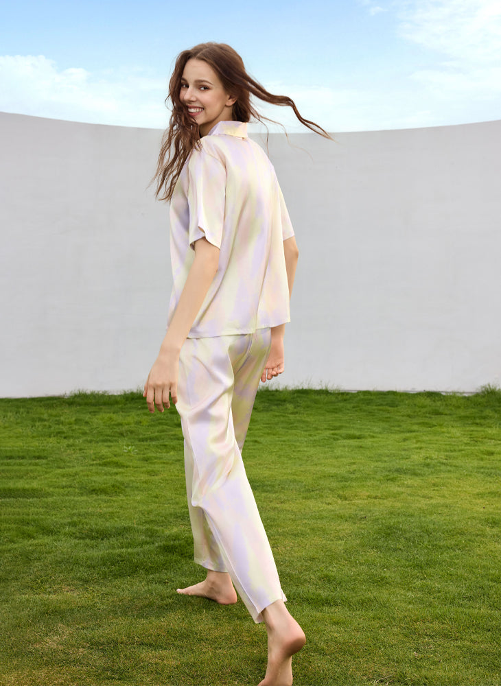 Misty Glow Short Sleeves Top & Long Pants (Clearance)
