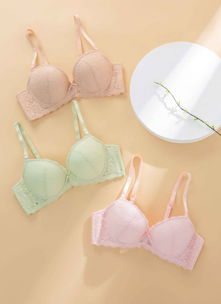 Floral Charm Wire Demi Cup Bra