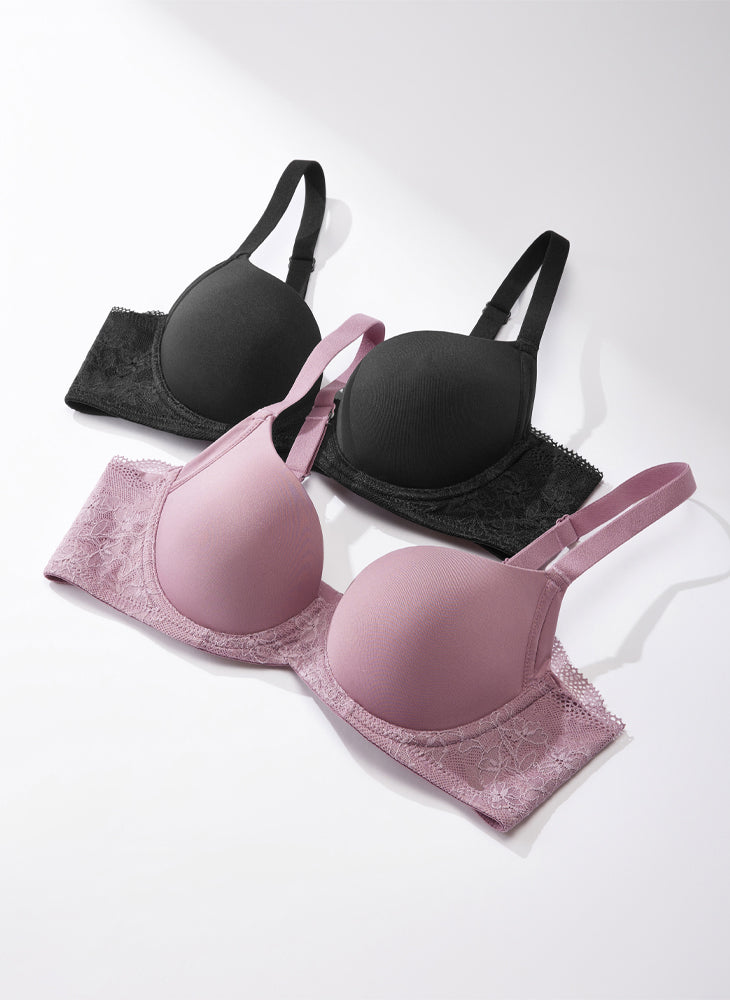 Aster Lace Wired Demi Push Up Bra