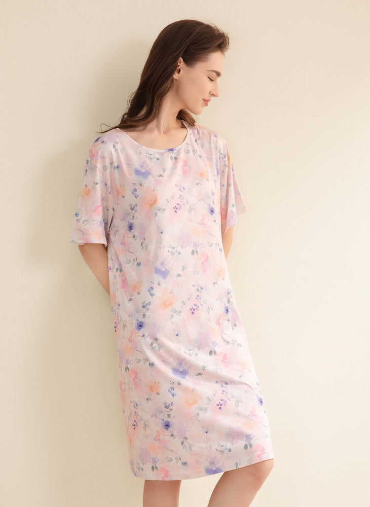 Radiant Blooms Shorts Sleeve Dress