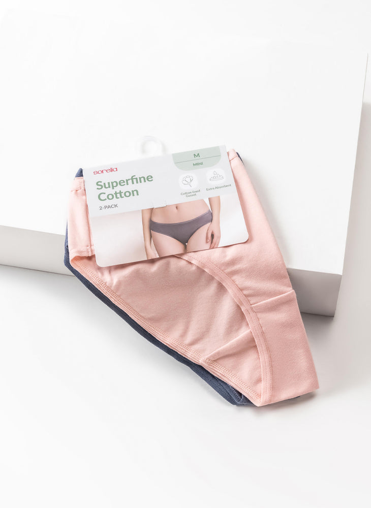 Superfine Cotton 2 in 1 Pack Mini Panty